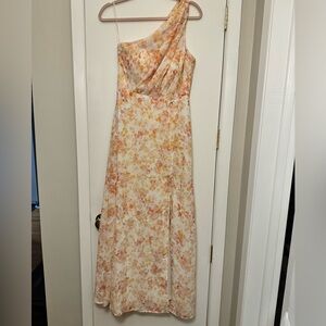 Birdy Grey Floral One Shoulder Dress - Cream and Pink